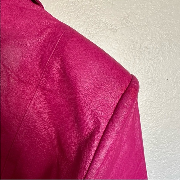 🩷Hot Pink Fuchsia Leather Blazer - Picture 7 of 15